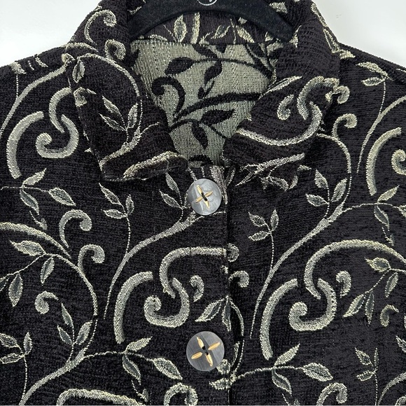 Parsley And Sage Women’s Reversible Jacket Size XL Black Gold Tapestry Jacquard - Picture 6 of 13